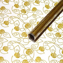 Пленка для цветов с рисунком "Свадьба"(золотая), 1000мм*10,8м, 40мкм