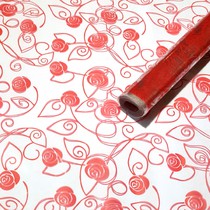 Пленка для цветов с рисунком "Свадьба"(красная), 1000мм*10,8м, 40мкм